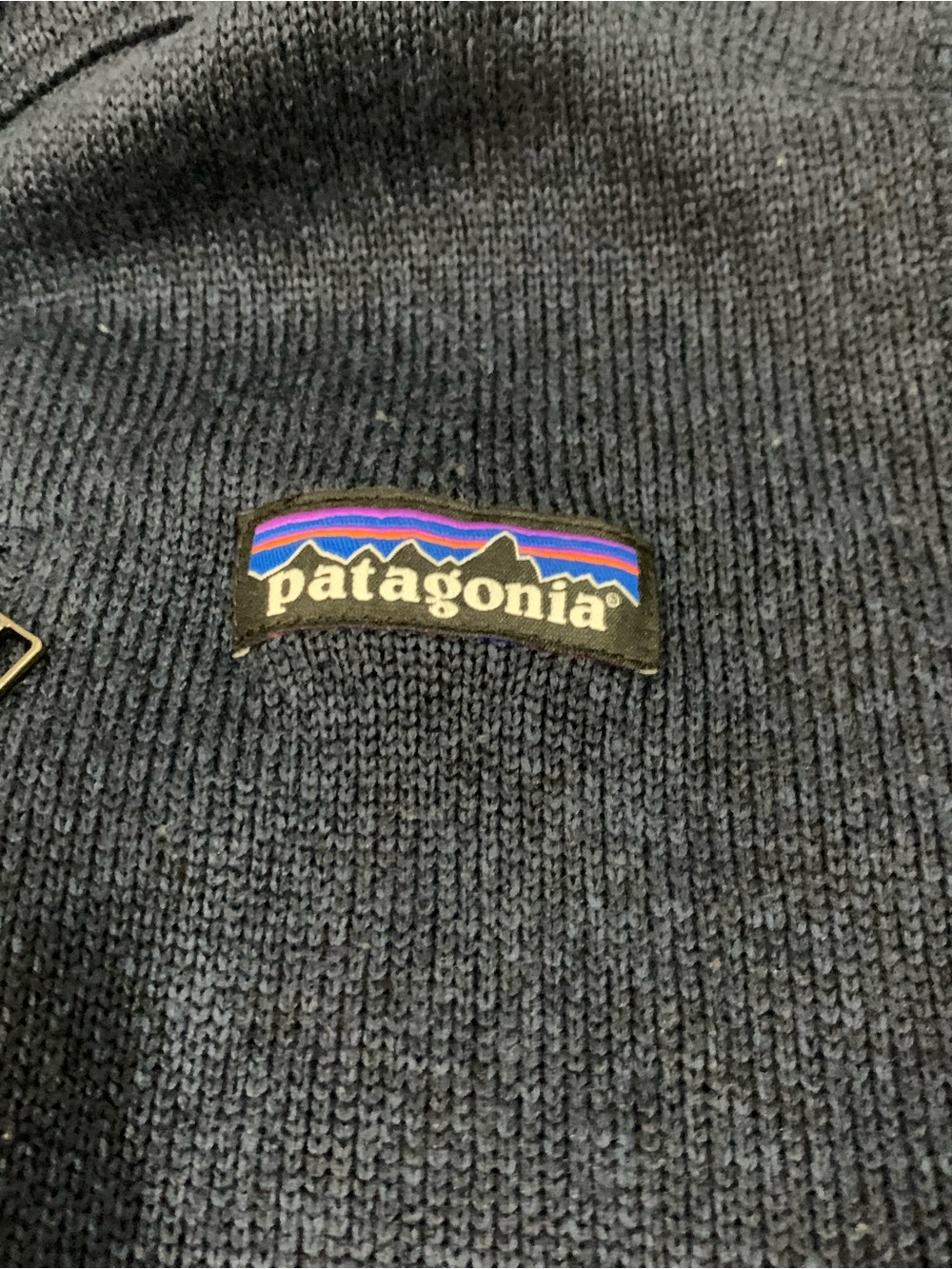 Patagonia Navy Blue Knit Patch Vest with Multicolor Logo - Picture 5 of 8